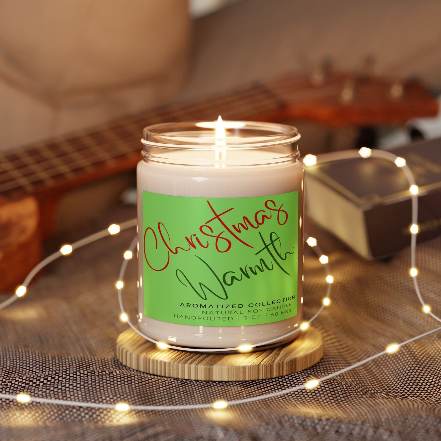 Christmas Warmth Scented Soy Candle, Holiday Home Decor, Aromatherapy