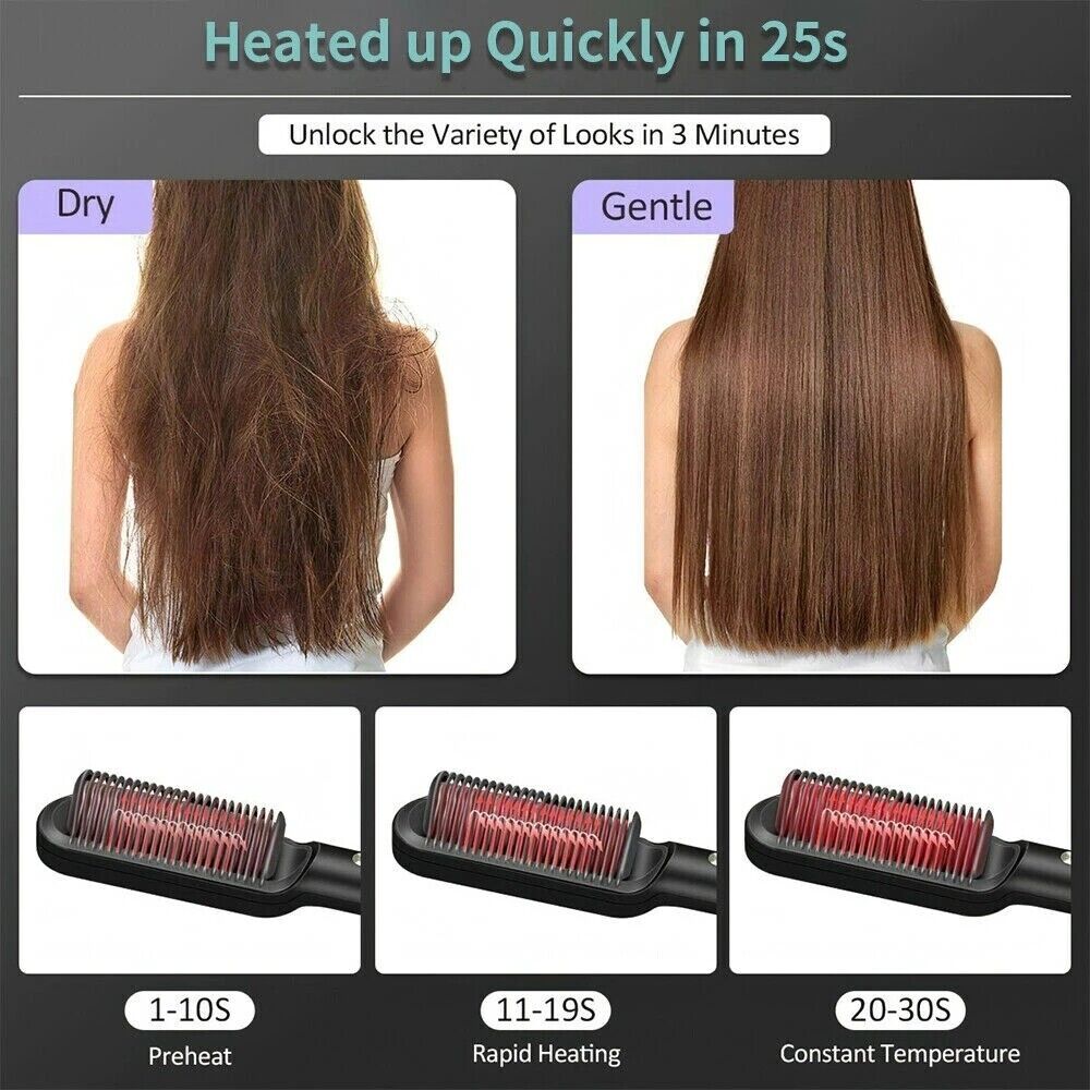 2-in-1 Negative Ion Hair Straightener Comb