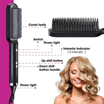2-in-1 Negative Ion Hair Straightener Comb