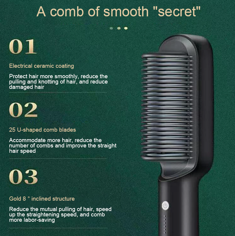 2-in-1 Negative Ion Hair Straightener Comb