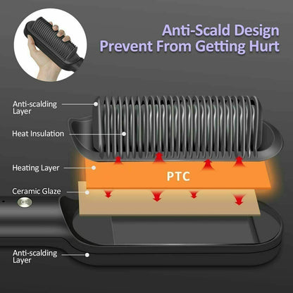 2-in-1 Negative Ion Hair Straightener Comb