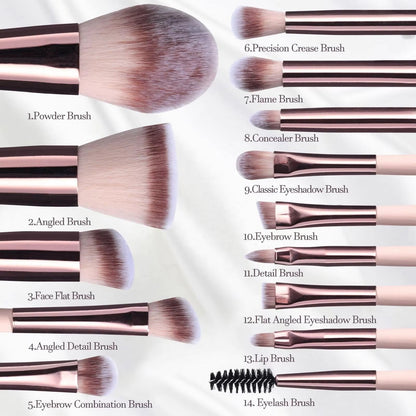 14PCS Travel Makeup Brush Set
