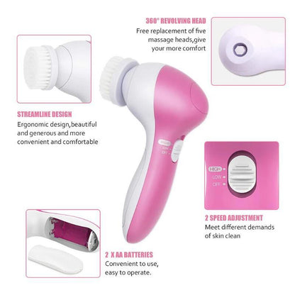 5 in 1 Face Cleansing Brush Set